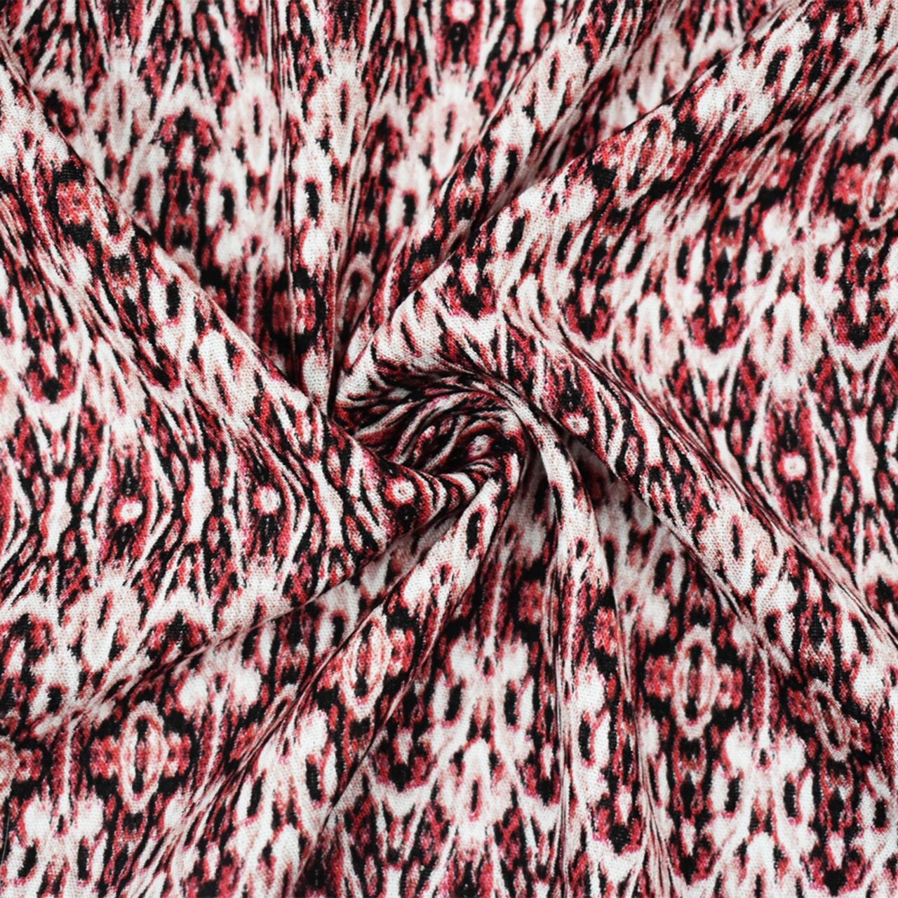 Red-Black-Multi Cotton Aztec Printed Gauze Woven Fabric By the Yard